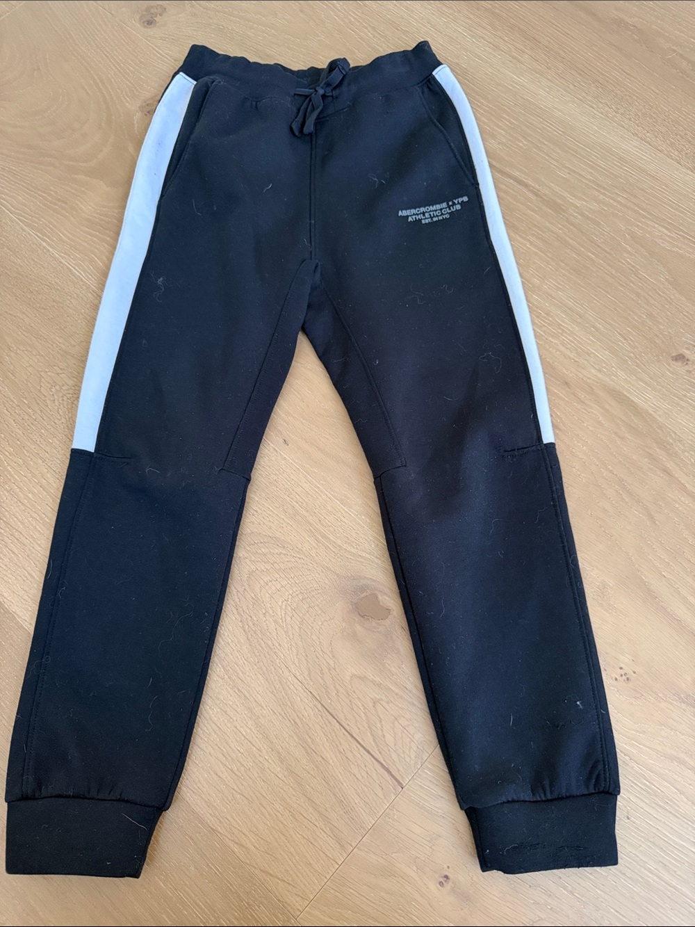 Abercrombie & Fitch Black Joggers with White Side Panels